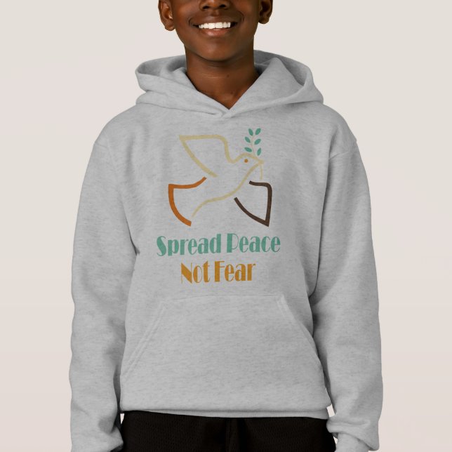 Camiseta Espalhar a paz sem medo de retro-pomba (Frente)