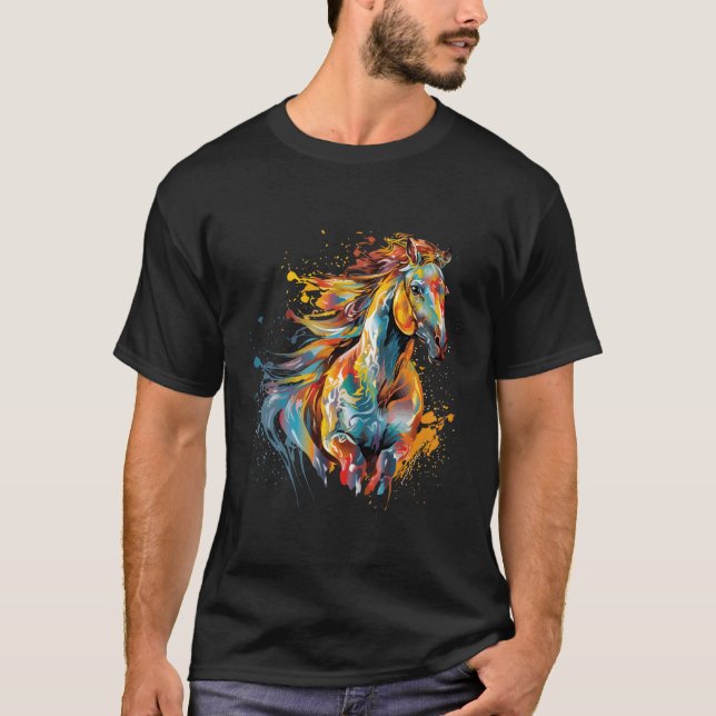 Camiseta Espalhar o cavalo de enxofre colorido (Frente)