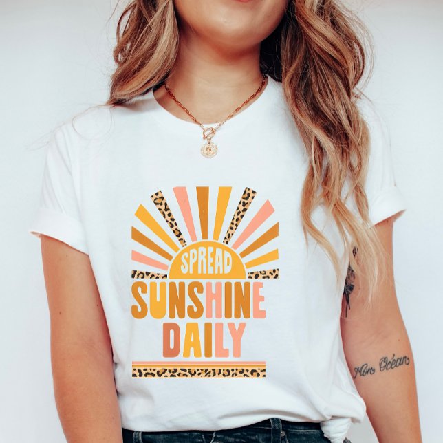 Camiseta Espalhe Luz Solar Diária, Retro Verão (Criador carregado)