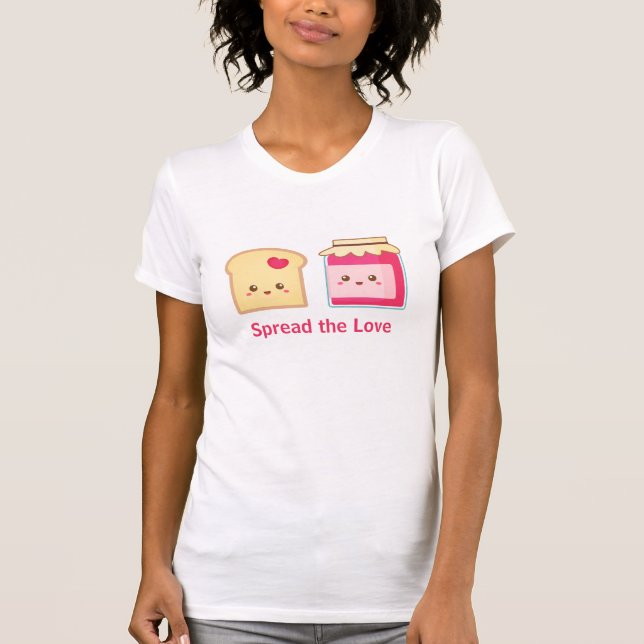 Camiseta Espalhe o amor com brinde bonito e doce (Frente)