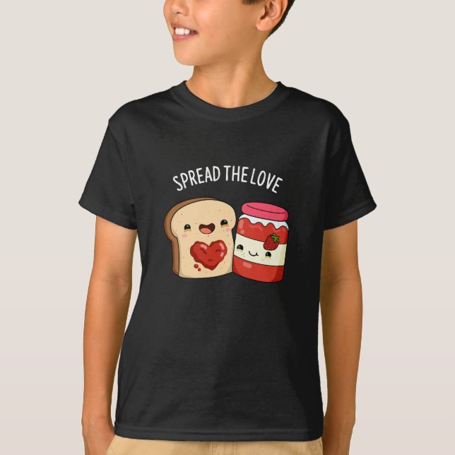 Camiseta Espalhe o amor Engraçado e Pão Escuro BG (Frente)