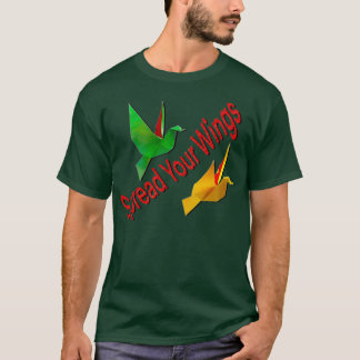 Camiseta Espalhe suas asas de aves Origami