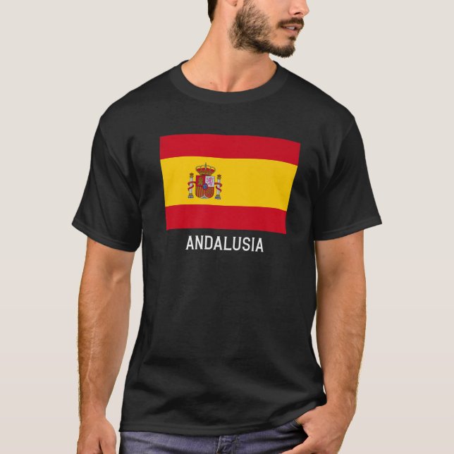 Camiseta Espanha Andaluzia Emblem Bandera Crest (Frente)