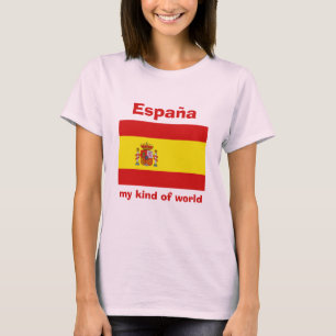 Camiseta Espanha Bandeira + Mapa + Texto