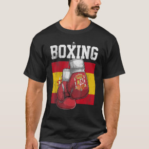 Camiseta Espanha Boxer Luvas Boxer Boxer Sinalizador de Spa