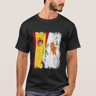 Camiseta Espanha Chipre Meia Bandeira Patrimônio Cipriota E