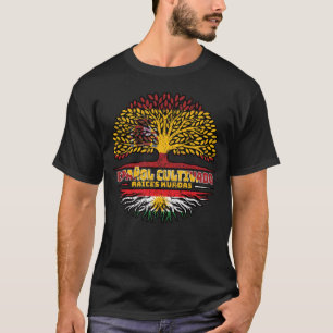 Camiseta Espanha Curda Curda Bandeira Raízes de Árvore Espa