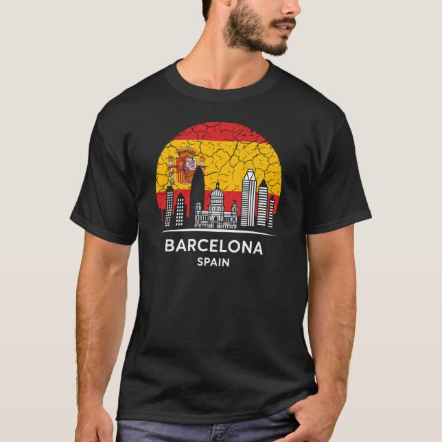Camiseta Espanha da cidade de Barcelona (Frente)