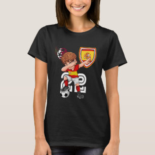 Camiseta Espanha Dabbing Soccer Boy Sdoling Flag Futebol