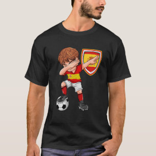 Camiseta Espanha Dabbing Soccer Boy Sdoling Flag Futebol