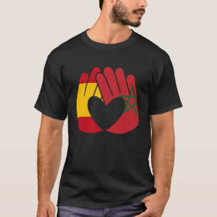 Camiseta Espanha de Bandeira Marrocos Amizade Irmandade Han