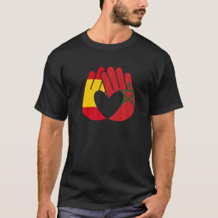 Camiseta Espanha de Bandeira Marrocos Amizade Irmandade Han