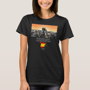 Camiseta espanha de barcelona Vacinação Skyline Souvenir