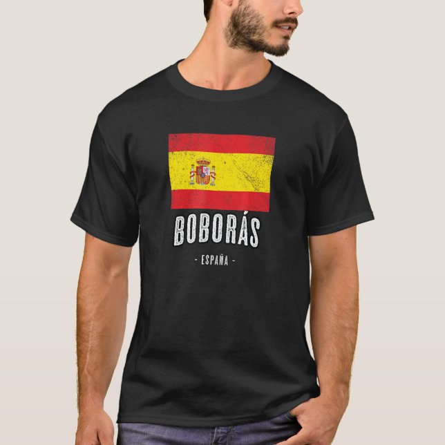 Camiseta Espanha de Bobs Bandeira Cidade - Bandera Ropa - (Frente)