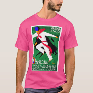 Camiseta espanha De Pamplona 1960 A Correr Da Poster De Bul