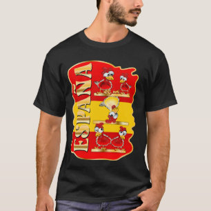 CAMISETA ESPANHA ESPAÑA BANDEIRA ESPANHOLA AVES GALINHA