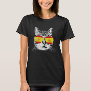 Camiseta Espanha Espanha - Bandeira Gato Vintage Homens Mul
