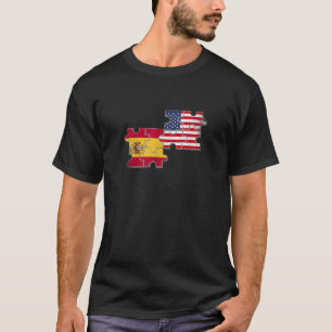 Camiseta Espanha EUA Bandeira American Spain Shirt