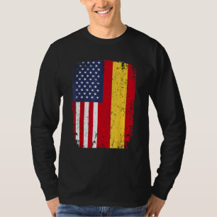 Camiseta Espanha EUA Bandeira Americana Espanha Dupla Cidad