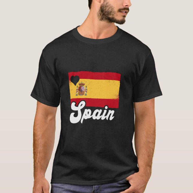 Camiseta Espanha Flag Pride Heart España Orud Roots Espanhó (Frente)