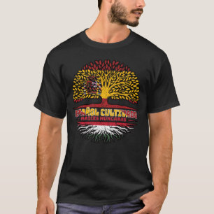 Camiseta Espanha Húngara Bandeira Raízes da Árvore Espanhol