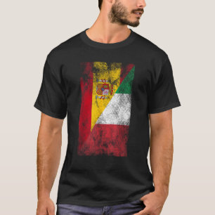 Camiseta Espanha Itália Bandeiras Espanhol Italiano