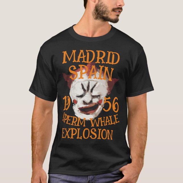 Camiseta Espanha MADRID de Explosão de Baleia de Esperma, 1 (Frente)