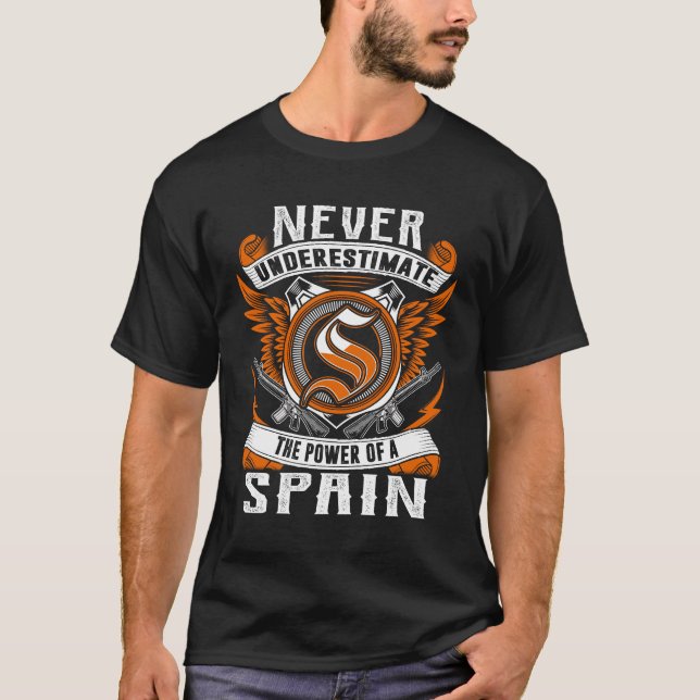 Camiseta ESPANHA - Nunca Subestimar Personalizado (Frente)