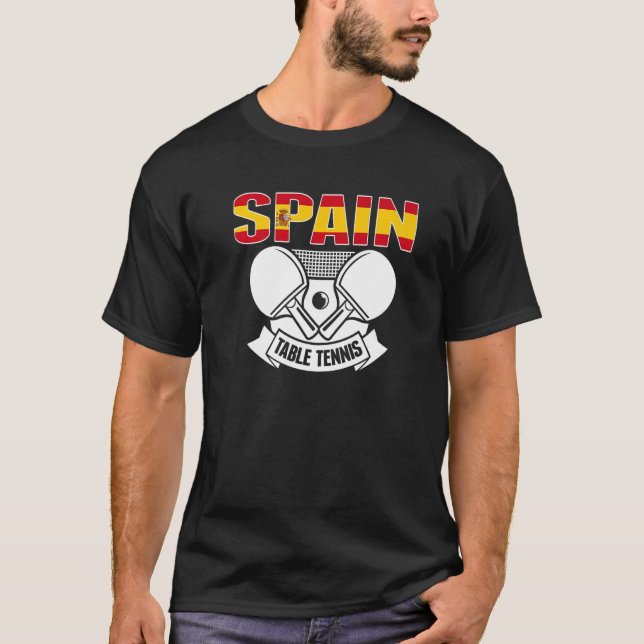 Camiseta Espanha Ping Pong - Suporte para a equipe de Tênis (Frente)