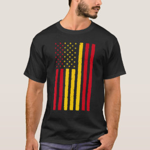 Camiseta Espanha Raízes Herança de Bandeira dos Eua Metade 