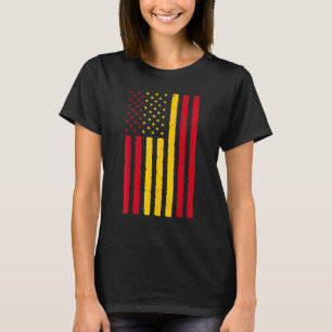 Camiseta Espanha Raízes Herança de Bandeira dos Eua Metade 