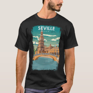 Camiseta Espanha Sevilha Vintage Poster de viagens Retroat