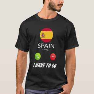 Camiseta Espanha Sinalizador A Espanha De Souvenir Está Cha