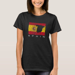 Camiseta Espanha Sinalizador de Espanha Contorno Espanha Vi