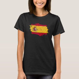 Camiseta Espanha Sinalizador Grunge País Espanha Sinalizado