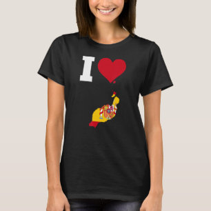 Camiseta Espanha Sinalizador para Lanzarote I Love Lanzarot