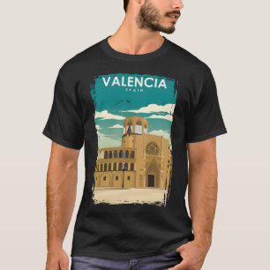 Camiseta Espanha Valencia Vintage Poster de viagens Retroa
