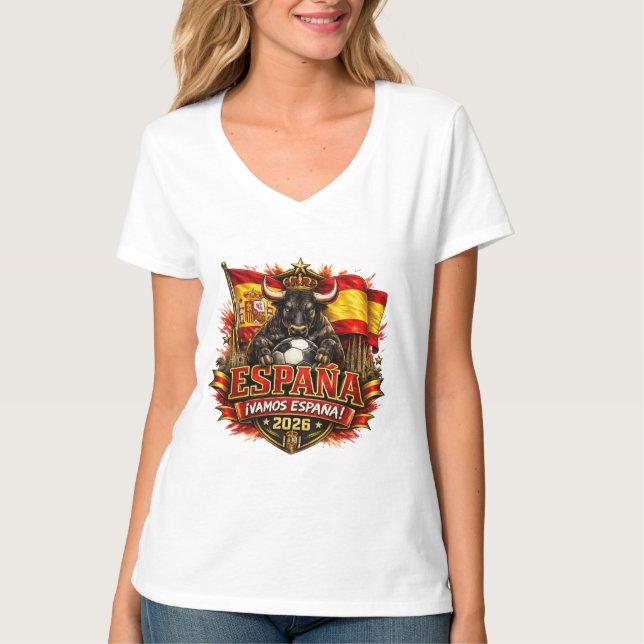 Camiseta Espanha ¡Vamos Espanha! 2026 Fã de Futebol  (Frente)