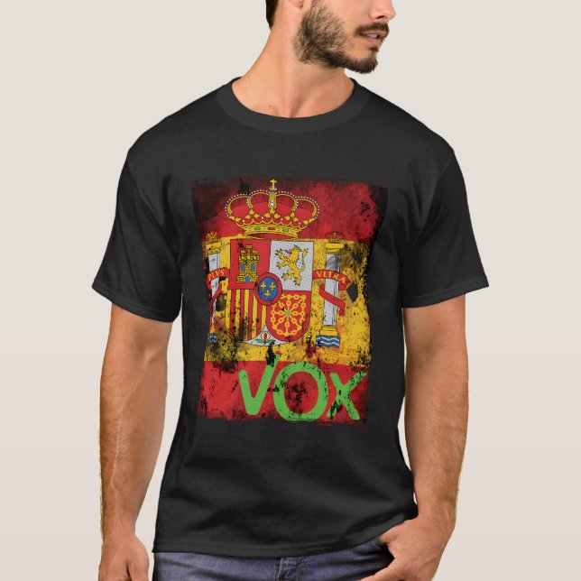 Camiseta Espanha Vox La Espana Viva Eleições Bandera Sinali (Frente)