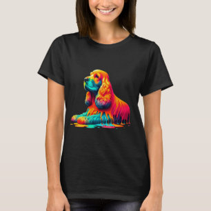 Camiseta Espanhóis do Cocker Spaniel em Inglês Paint Art