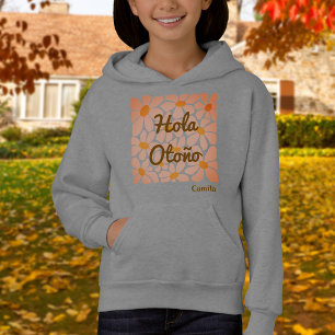 Camiseta Espanhol Alô outono Vibes Personalizam Crianças