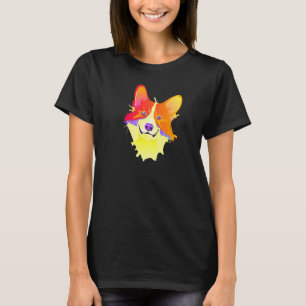 Camiseta Espanhol Arte Esparsa Corgi Colorida Cute Corgis W