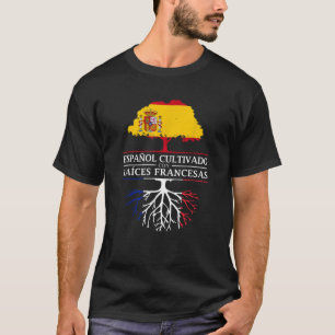 Camiseta Espanhol crescido com raízes francesas T shirt