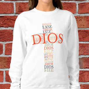 Camiseta Espanhol Cristão de Deus e Fé da Cruz Mulheres