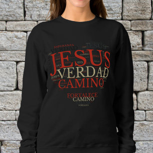Camiseta Espanhol Cristão de Jesus e Coração da Fé