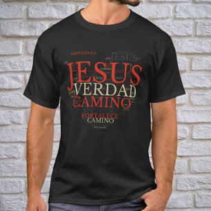 Camiseta Espanhol Cristão de Jesus e Coração de Fé