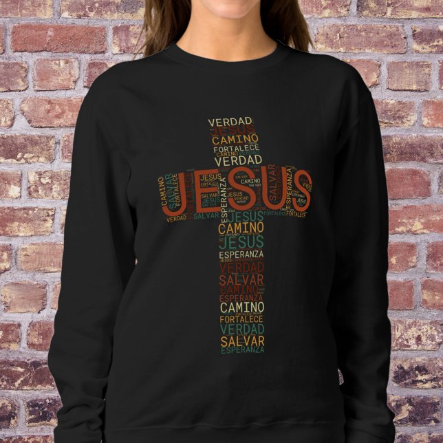 Camiseta Espanhol-Cristão de Jesus e Fé Cruz Mulheres (Criador carregado)