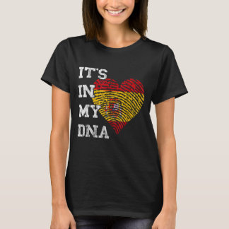 Camiseta Espanhol Orgulho do DNA cardíaco polegar Bandeira 