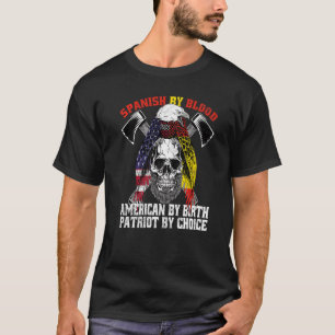 Camiseta Espanhol Por Blood American Por Nascimento Patriot