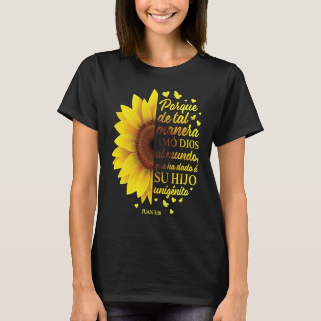 Camiseta Espanhola Sunflower Women Christian John 316 Mãe (Frente)